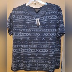 Pendleton Navy and Light Blue Patterned Sweater